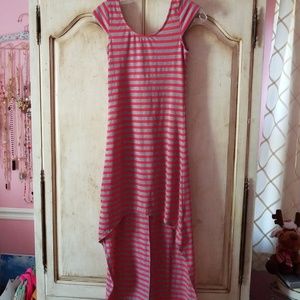 Red and Grey High Low Dress